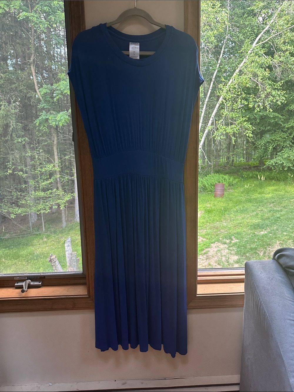 Serra Dark Royal Blue Maxi Dress with Pleated Skirt